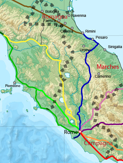 The Romagna region of the Papal States